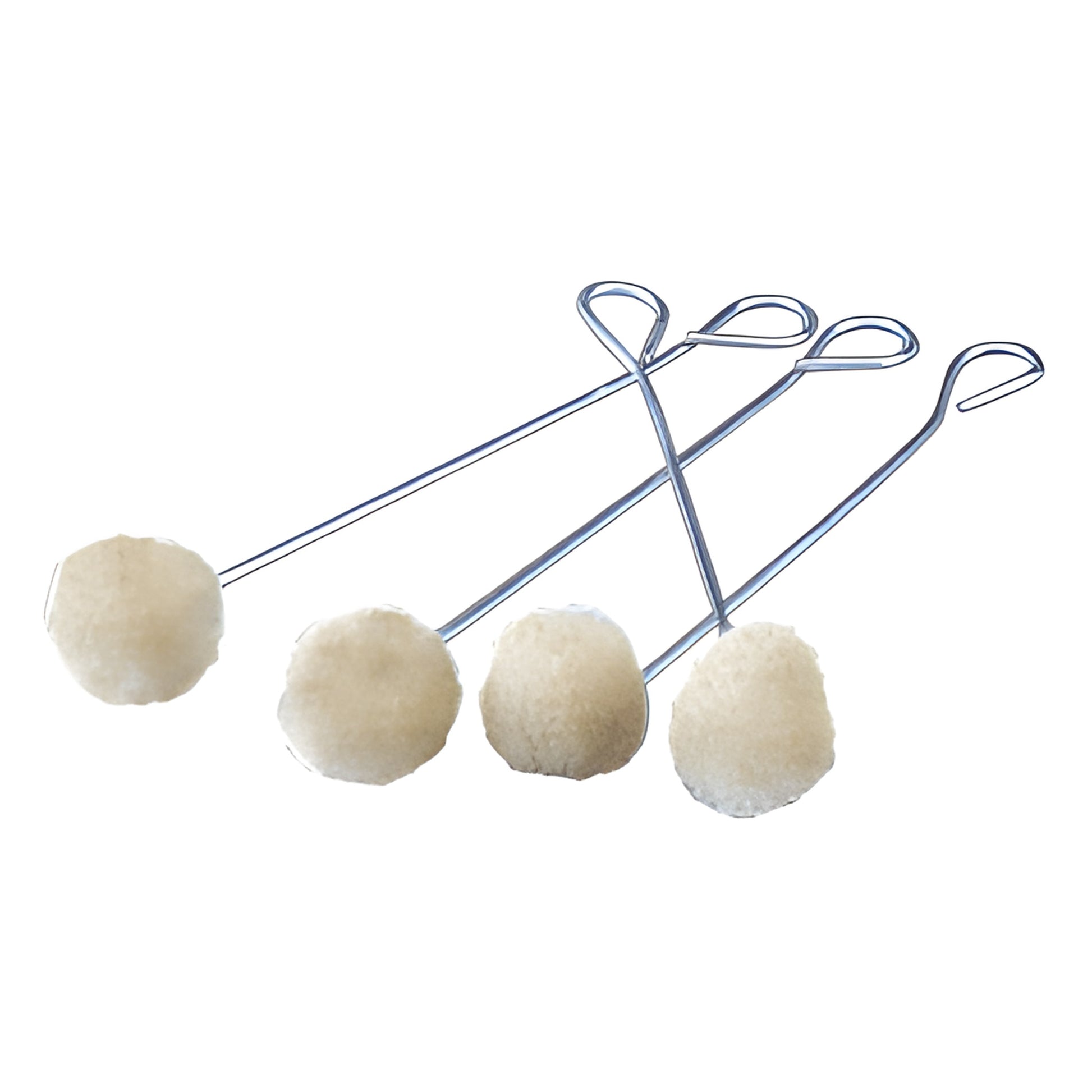 PT1U409 wool daubers - four round wool heads on looped wire handles, 6 in long.