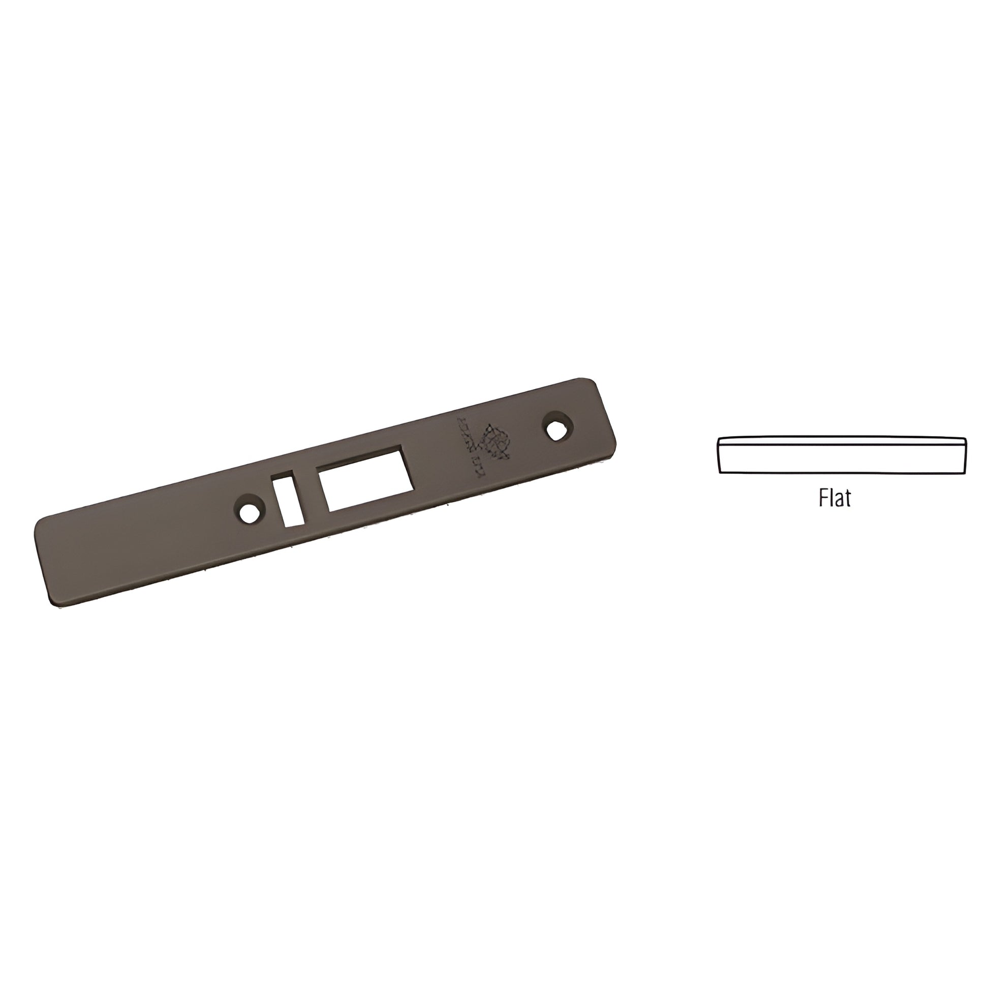 Dark bronze flat faceplate for deadlatch, 1 x 6-7/8 in, SKU 450220DU