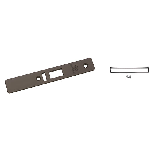 Dark bronze flat faceplate for deadlatch, 1 x 6-7/8 in, SKU 450220DU