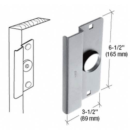 CRL 6-1/2\" Steel Latch Guard for Narrow Stile Doors - Durable Aluminum Finish