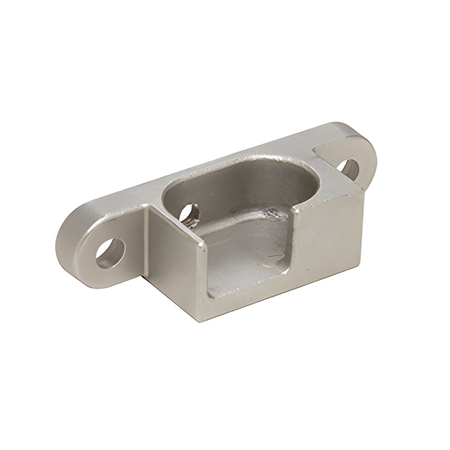 1NT305R silver aluminum bottom patch fitting insert for glass door pivot with mounting ears and holes
