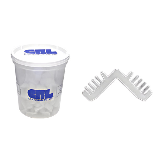 CRL white nylon corner key 1/2 in long fin for single seal spacers, pack in bucket (SKU 6269)