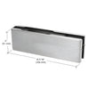 EUR201BS brushed stainless patch fitting for frameless glass doors, fits 3/8 or 1/2" glass.
