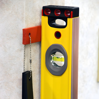 PLF1 neoprene plumb/level gauge set on ball chain - five thickness paddles (orange top, black others)