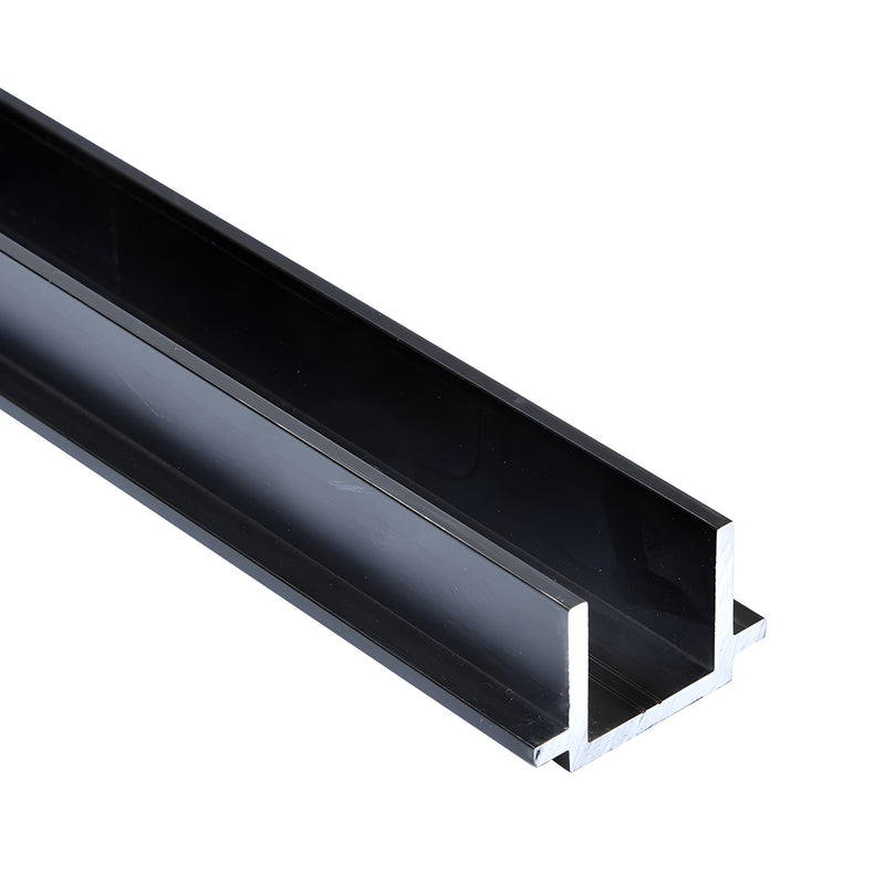 CRL floor mount saddle FMS1DUC, black bronze anodized aluminum rail for 4/6/10" sidelites, secures 1/2" glass