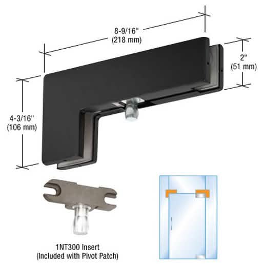 DORMAKABA® Matte Black Sidelite Transom Patch Fitting with Pivot - Sleek, Modern Design
