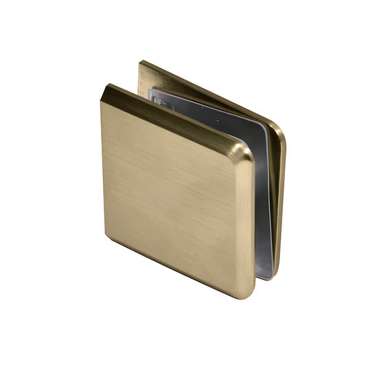 Brushed-bronze beveled wall-mount glass clamp BCU4BBRZ for 3/8-1/2" (10-12mm) tempered glass