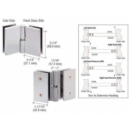 CRL 316 Brushed Stainless Left Hand Glass Gate Pivot Hinge for sleek modern design.