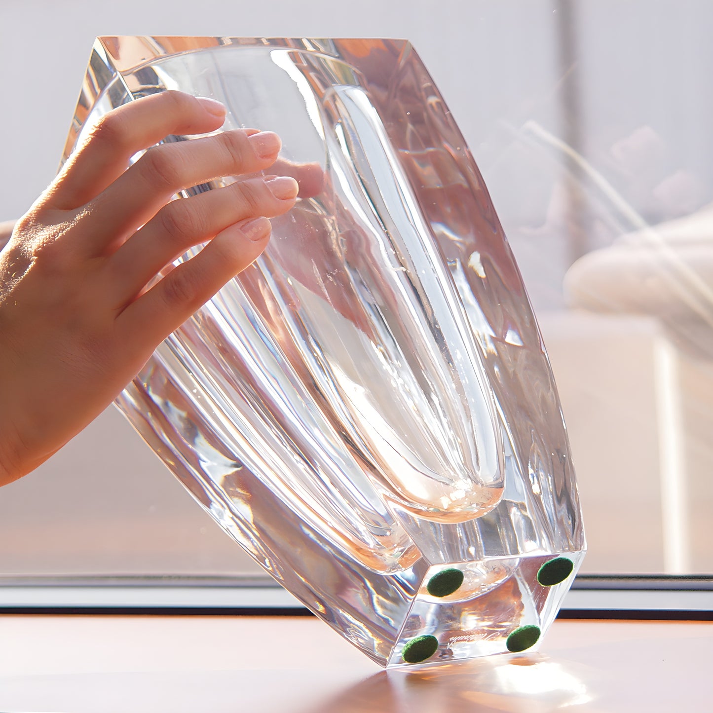 Roll of green adhesive felt round pads (3/4 in) for glass protection, SKU FGP346