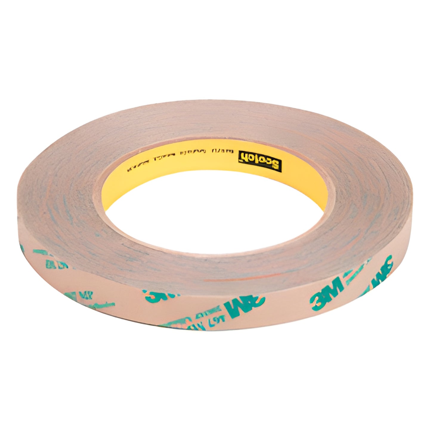 3M adhesive transfer tape roll SKU 46712 - 1/2 in clear double-sided tape on yellow core.