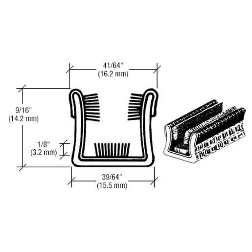 CRL Universal Glass Run Channel, 9/16" x 9/16", Flexible, Unbeaded, 300' Roll, Durable Sea