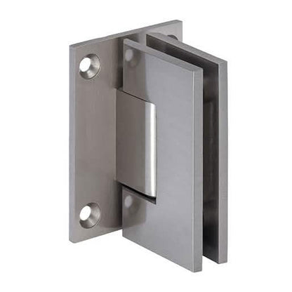 CRL Brushed Nickel Wall Mount Full Back Plate Hinge - Junior Geneva 037 Series