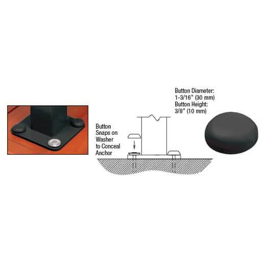 CRL Matte Black Bolt Cover Buttons for a sleek, seamless finish on hardware installations.