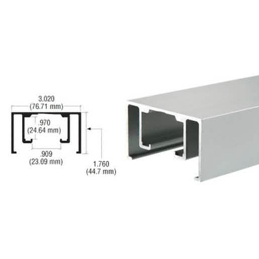 Sleek CRL Satin Anodized Overhead Track Extrusion for smooth sliding door operation.