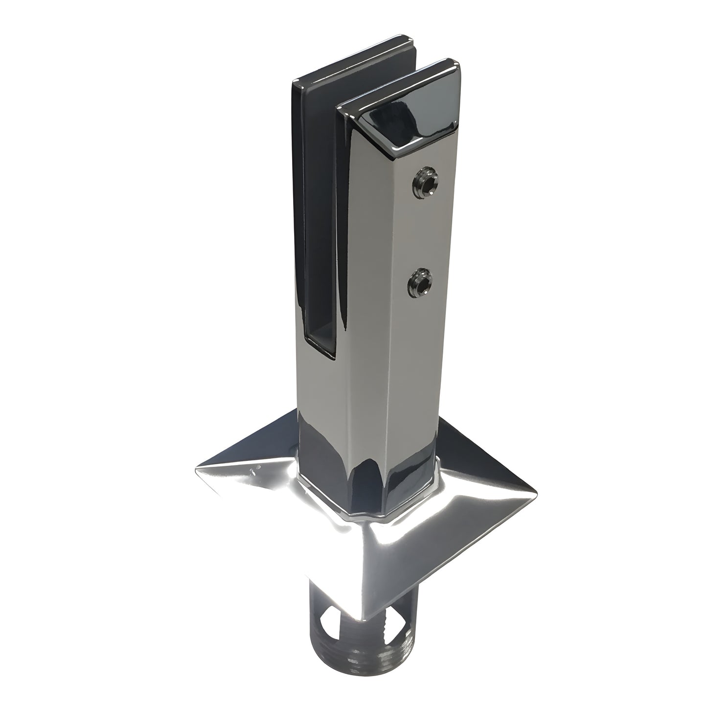 FWCS12PS polished 2205 duplex stainless steel core-mount friction-fit glass spigot for 12mm tempered glass