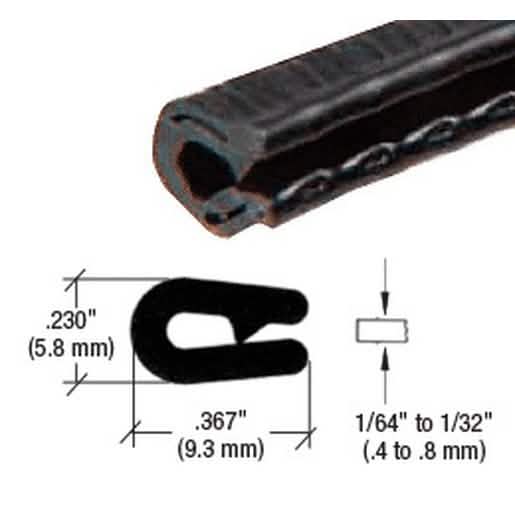 CRL Black Sof®-Tone 100 QuickEdge™ Mini "Minitrim" - Durable, sleek automotive trim.