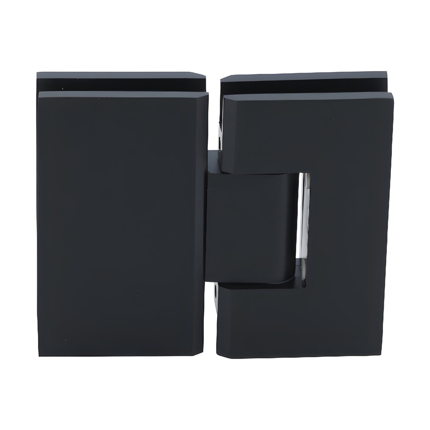 Oil-rubbed bronze squared brass glass-to-glass shower door hinge, fits 3/8-1/2 tempered glass