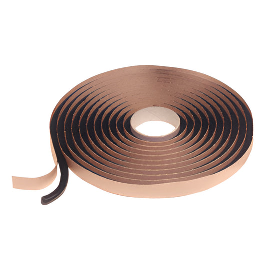 CRL1403 black butyl autoglass tape roll, 5/16 in (8 mm) 15 ft, compressible tacky pinchweld sealing tape for windshields