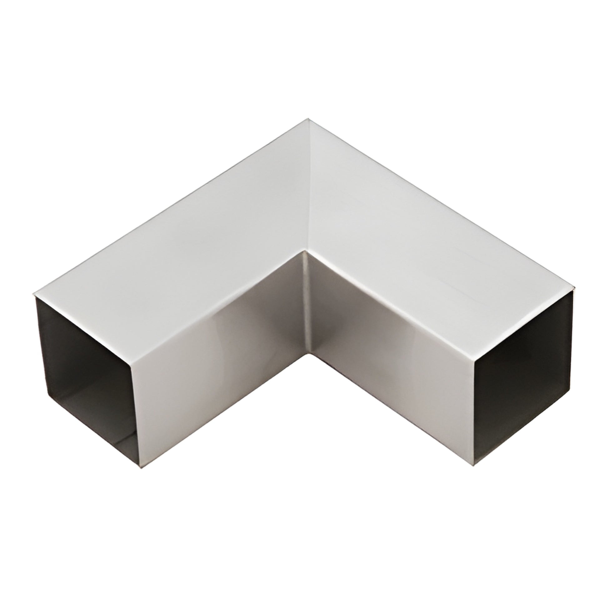 HRS15HBSC brushed stainless steel 1-1/2" square slip-fit horizontal corner for interior handrail, welded 90 elbow