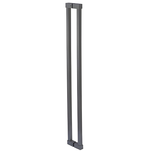 Matte black 43" square ladder-style back-to-back stainless steel pull handle for 3/8-3/4" glass doors, SKU SQC42X42MBL
