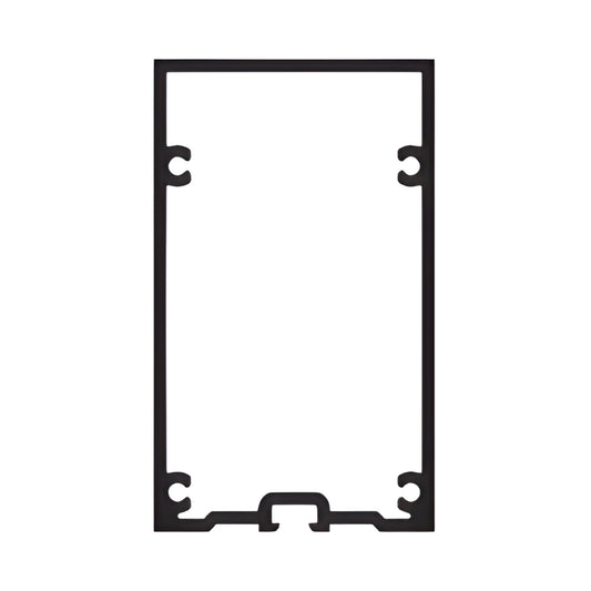 RW66052 rectangular 6063 T5 aluminum extrusion profile with White Kynar finish, showing channel details
