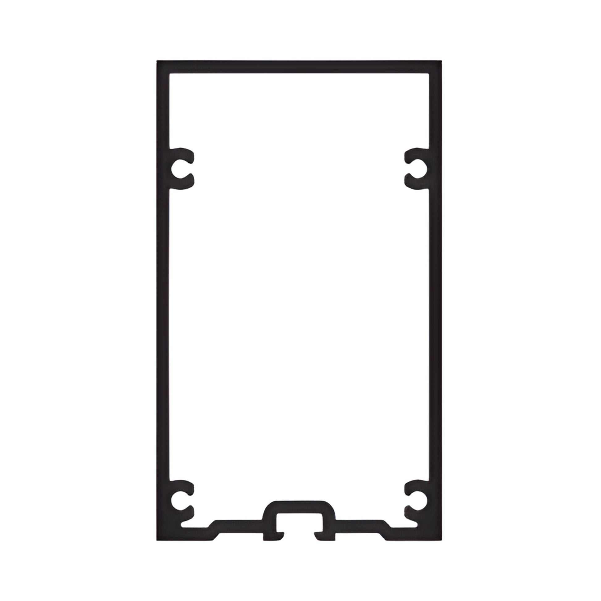 Black bronze anodized aluminum rectangular extrusion profile with interior clip grooves - SKU RW66022