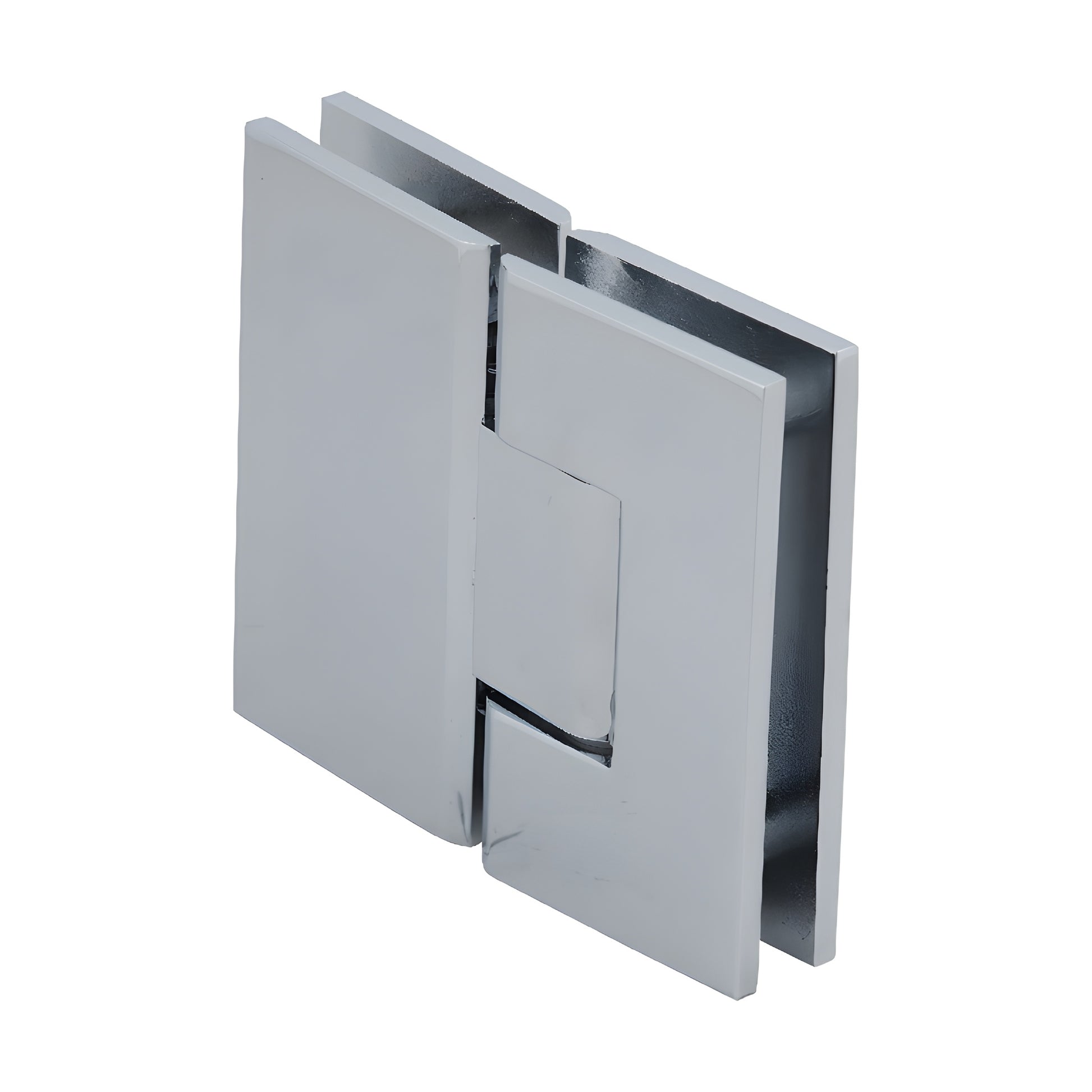 CRL Vienna V1E580CH polished chrome square brass glass-to-glass shower hinge, fits 10-12mm tempered glass