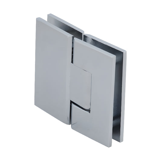 CRL Vienna V1E580CH polished chrome square brass glass-to-glass shower hinge, fits 10-12mm tempered glass