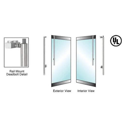 CRL-Blumcraft Brushed Stainless Right Hand Swing Rail Mount Cylinder/Thumbturn Handle
