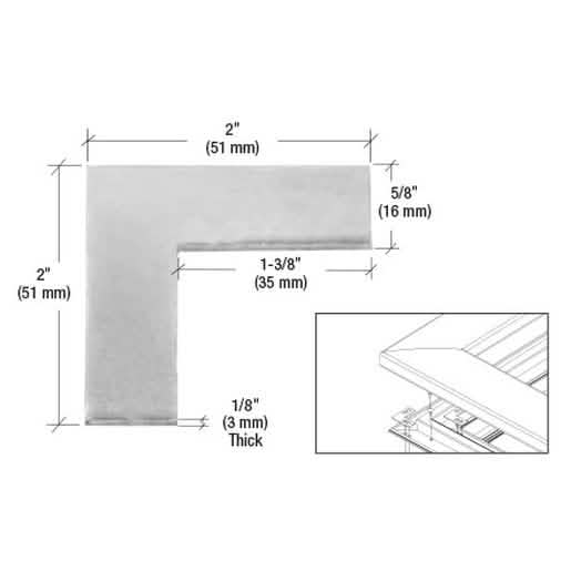 CRL 90º Corner Bracket for Aluminum Rails - Durable Support for Secure Rail Connections