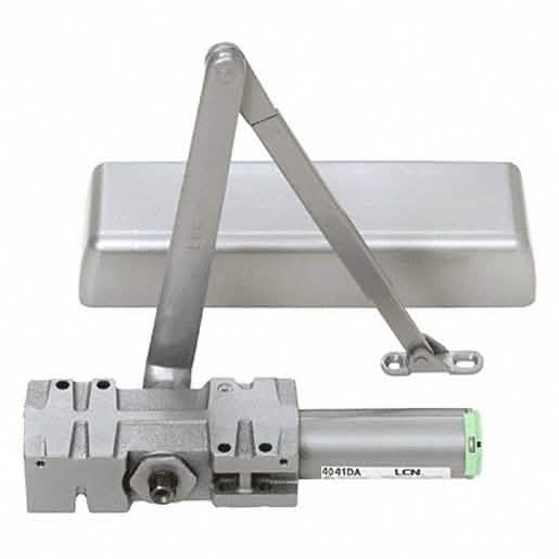 LCN Aluminum ANSI Grade 1 Door Closer, Adjustable Spring, Size 1-6, Surface Mounted