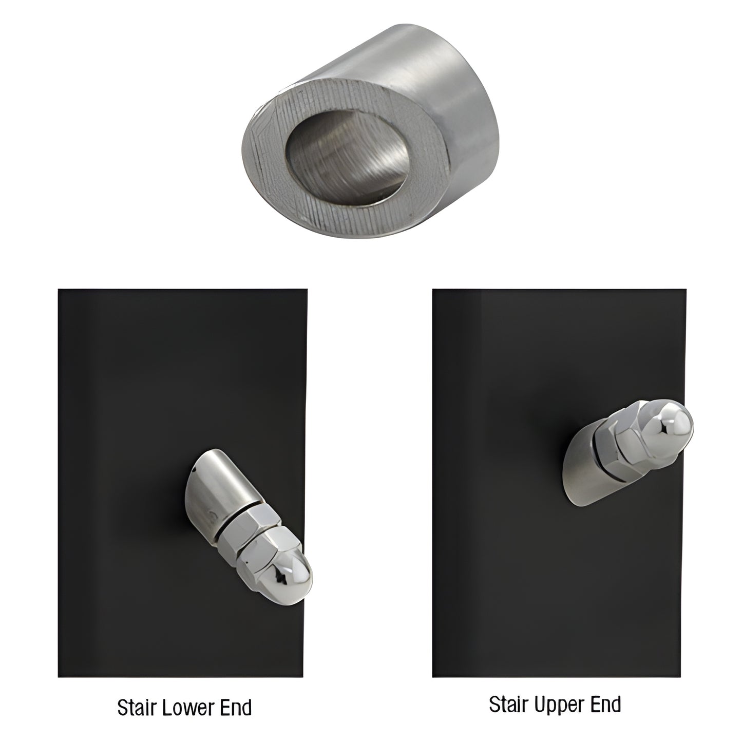 316 stainless steel beveled washer for 1/8" (3mm) cable, mill finish, for angled stair terminations. SKU CBLHBW1