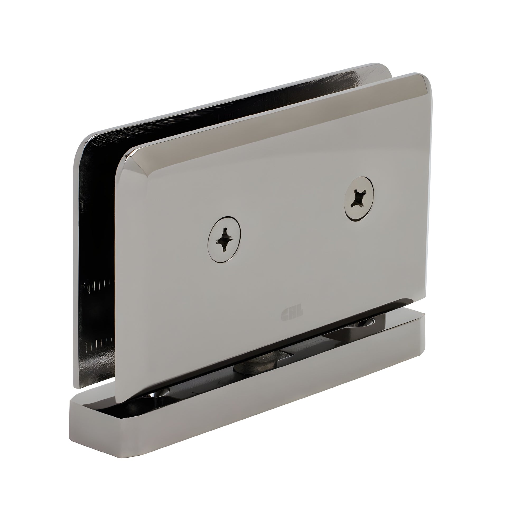 SRPPH01GM gun metal brass beveled Senior Prima glass pivot hinge for 1/2 in (12 mm) doors, head & sill mount