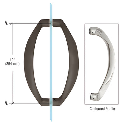 CRL 10" Oil Rubbed Bronze Sculptured Glass Door Pull