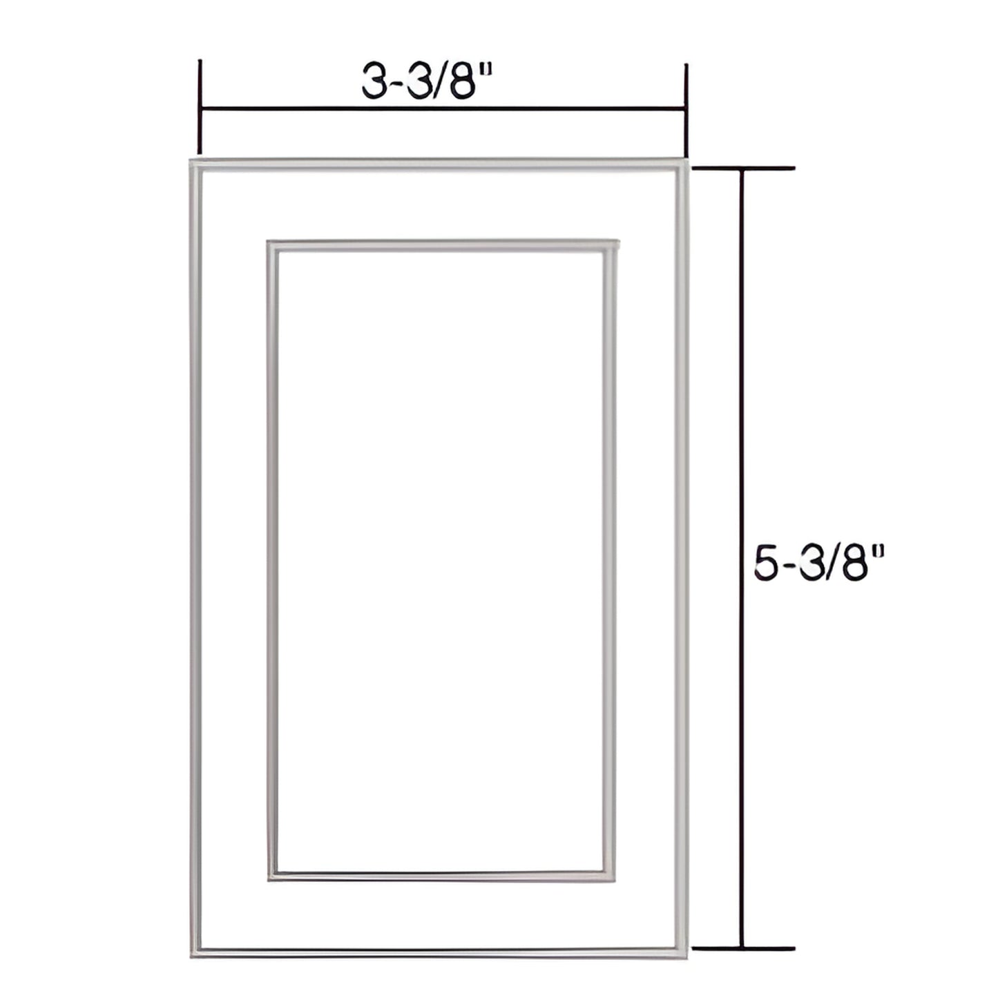Clear acrylic perimeter gasket (APG1), single-plate peel-and-stick spacer for mirrors/outlets, 3-3/8" x 5-3/8"