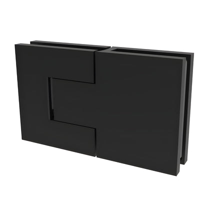 BEL380MBL matte-black Bellagio concealed brass hinge for frameless glass shower doors, square profile, 8-10mm glass.