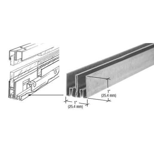 CRL Zinc Plated Steel Roll-Ezy Double Lower Track - 144" for smooth sliding door operation