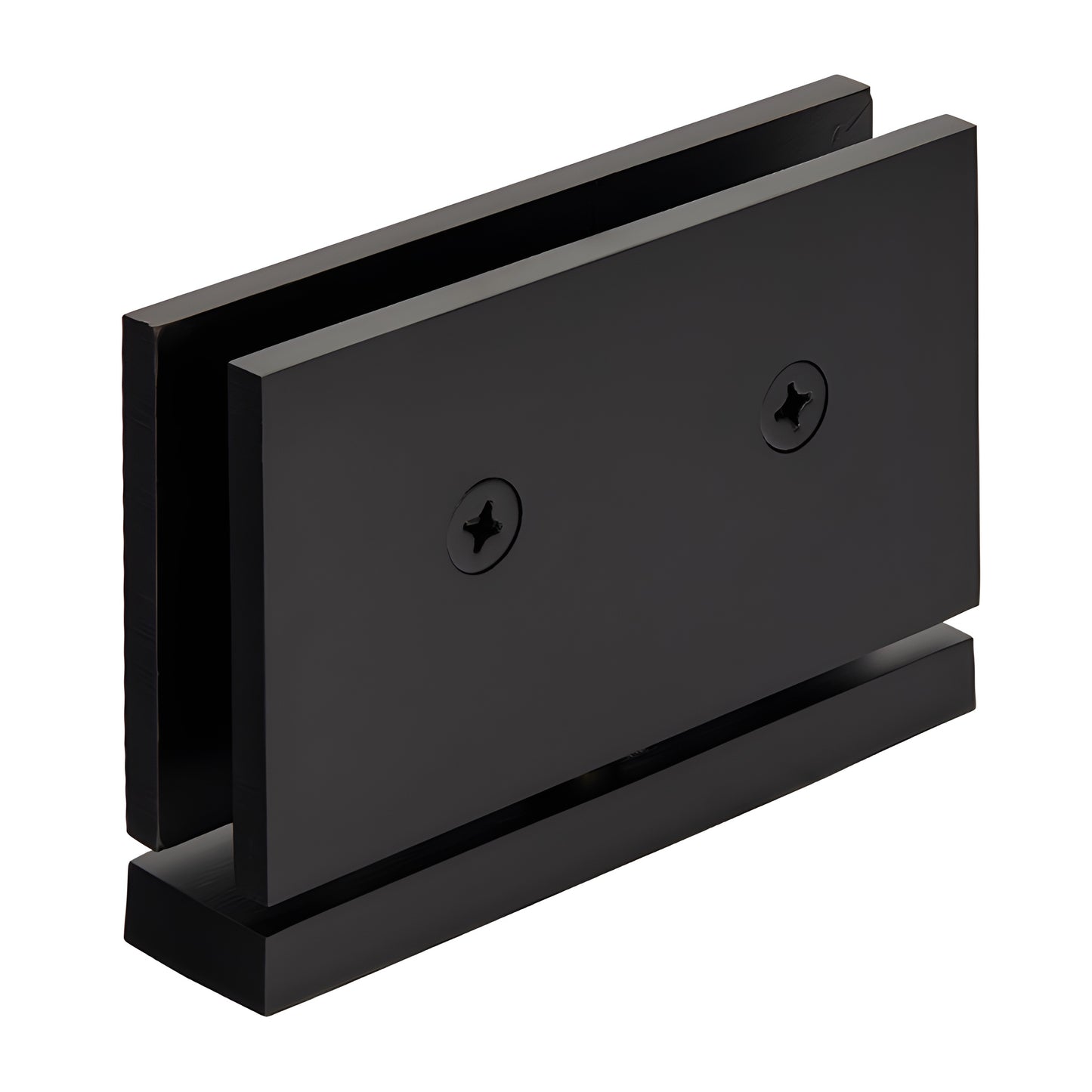 Oil-rubbed bronze top-and-bottom pivot hinge for 1/2" (12mm) tempered glass shower doors.