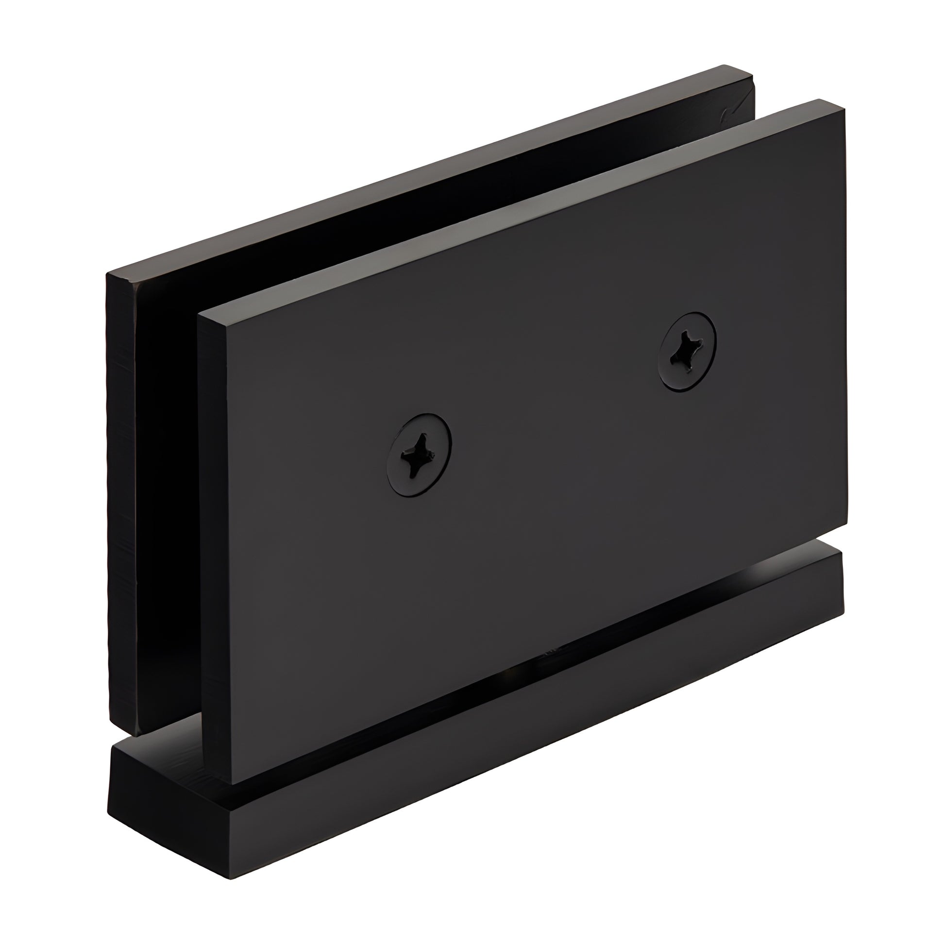 Oil-rubbed bronze top-and-bottom pivot hinge for 1/2" (12mm) tempered glass shower doors.