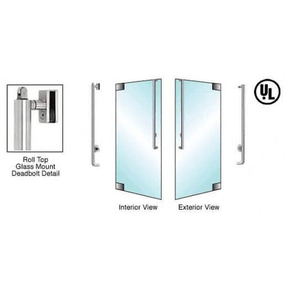 CRL-Blumcraft® Stainless Right Hand Glass Handle with Deadbolt and Thumbturn, Exterior Mou