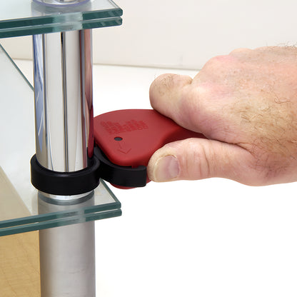 CRL ASW12 adjustable rubber strap wrench with red handle and 4" black strap, fits 3/4-4 in.