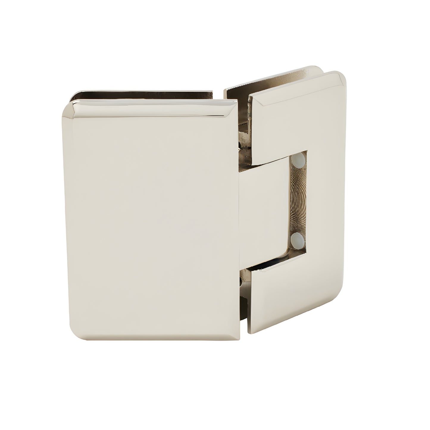 Polished nickel beveled glass-to-glass 135 shower hinge (CRL Cologne) SKU C0L045PN
