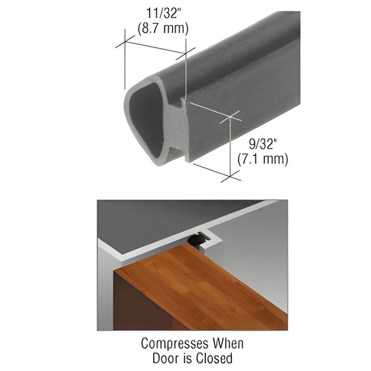 NP600C black neoprene door frame stop gasket for 487 Series - perimeter seal compresses to block drafts, dust, noise.
