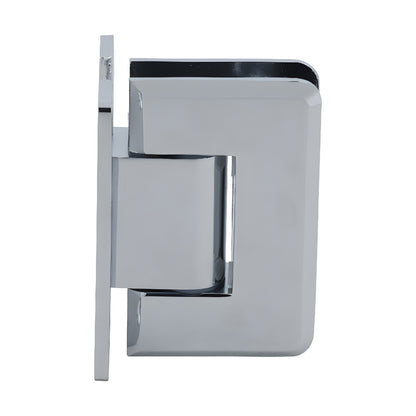 P1N337CH polished chrome adjustable Pinnacle brass shower hinge, wall-mount H back plate for 8-12mm glass