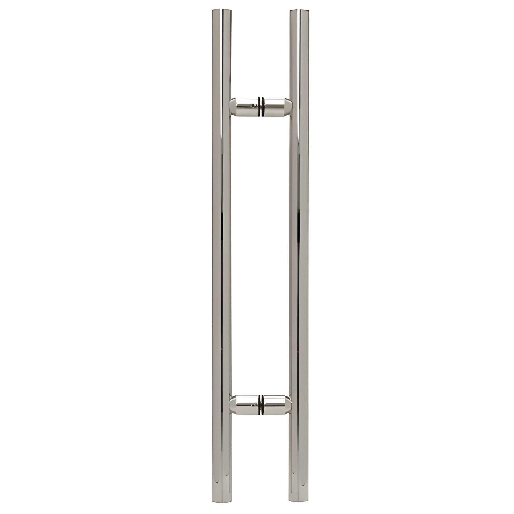 LP24CH polished chrome ladder-style 24 in tubular brass shower pull, back-to-back mount for 8-12 mm glass
