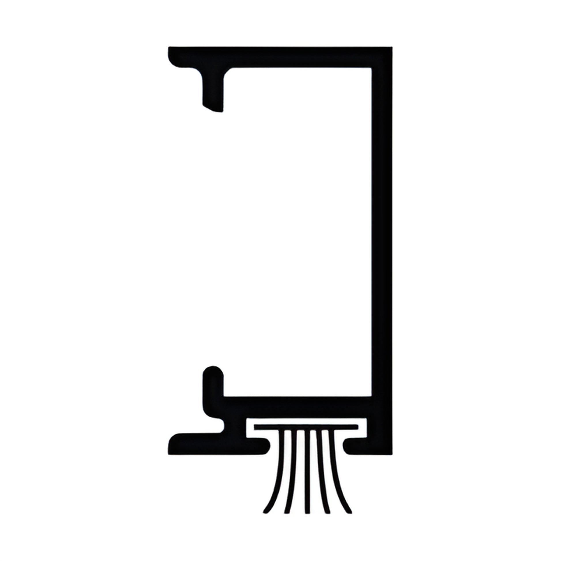 CW21971 surface door stop extrusion with integrated weatherstrip profile, black Kynar finish.