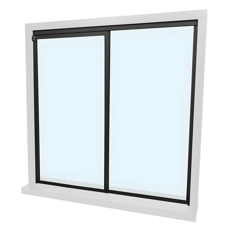 36x48 Florence two-panel sliding tempered glass counter window, Duranodic Bronze frame (XO), SKU D1038DUX03648