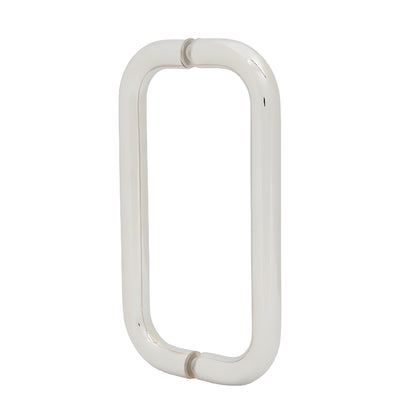 Polished nickel back-to-back tubular pull handle for glass doors, 3/4 diameter, 8 c-c (SKU BMNW8X8PN)