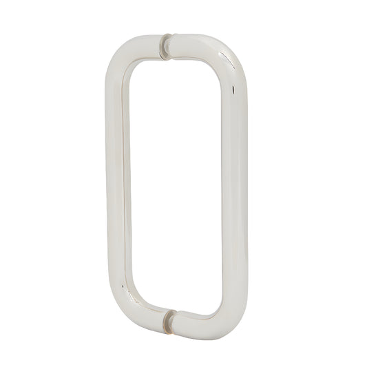 Polished nickel back-to-back tubular pull handle for glass doors, 3/4 diameter, 8 c-c (SKU BMNW8X8PN)