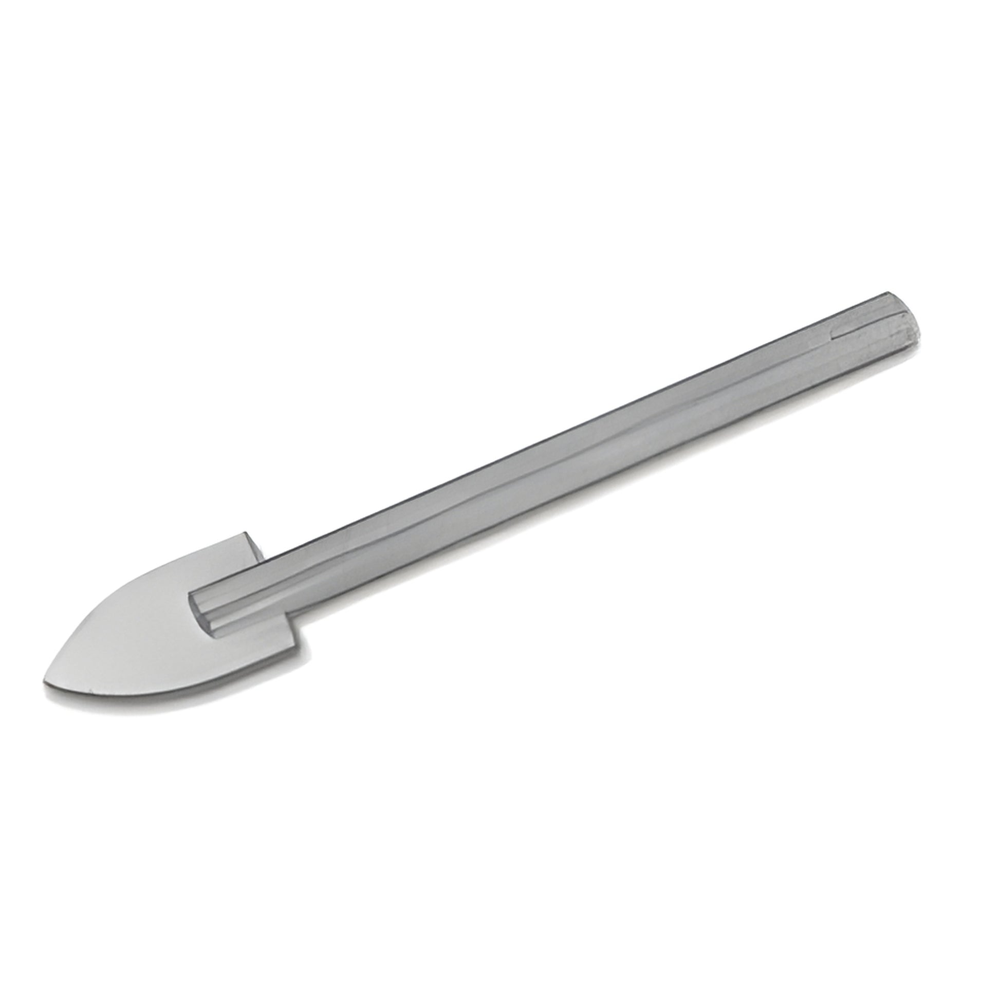 Tungsten carbide spearpoint glass drill bit, round 5/32" (4mm) shank - low RPM glass and tile drilling. SKU 2203406